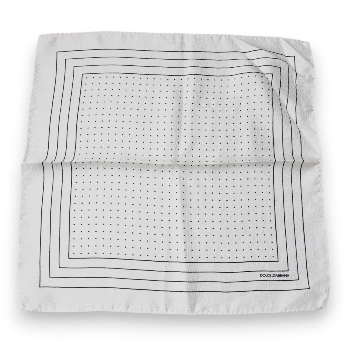 Dolce & Gabbana White Polka Dots Square Handkerchief Scarf MS7316