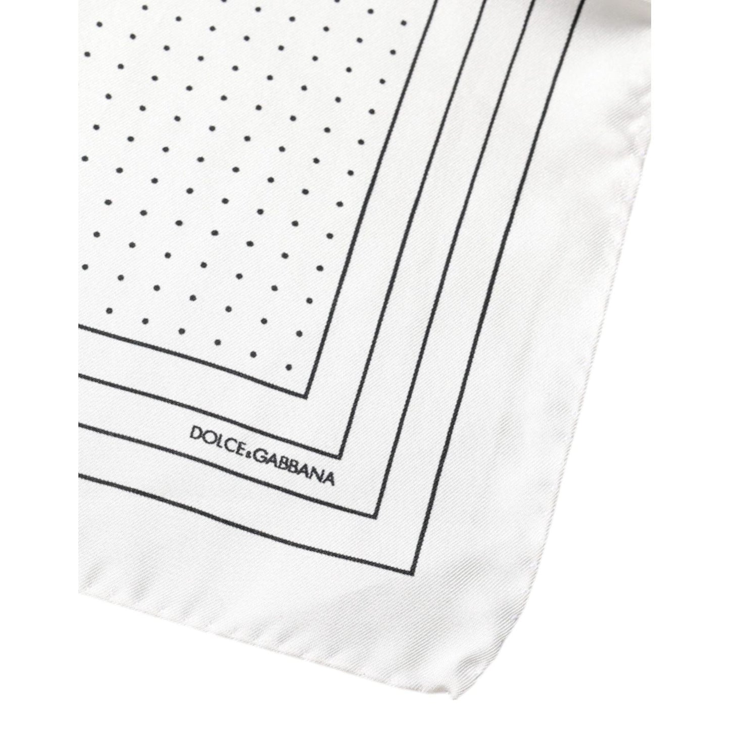 Dolce & Gabbana White Polka Dots Square Handkerchief Scarf MS7316