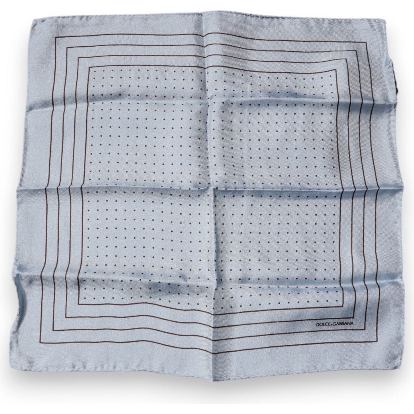 Dolce & Gabbana Sky Blue Polka Dots Square Handkerchief Scarf