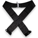 Dolce & Gabbana Black Floral Jacquard Skinny Fringes Scarf
