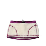 Dolce & Gabbana White Purple Cashmere Fleece Neck Warmer Scarf MS7415
