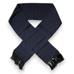 Dolce & Gabbana Dark Blue Fantasy Fringes Neck Wrap Scarf MS7423