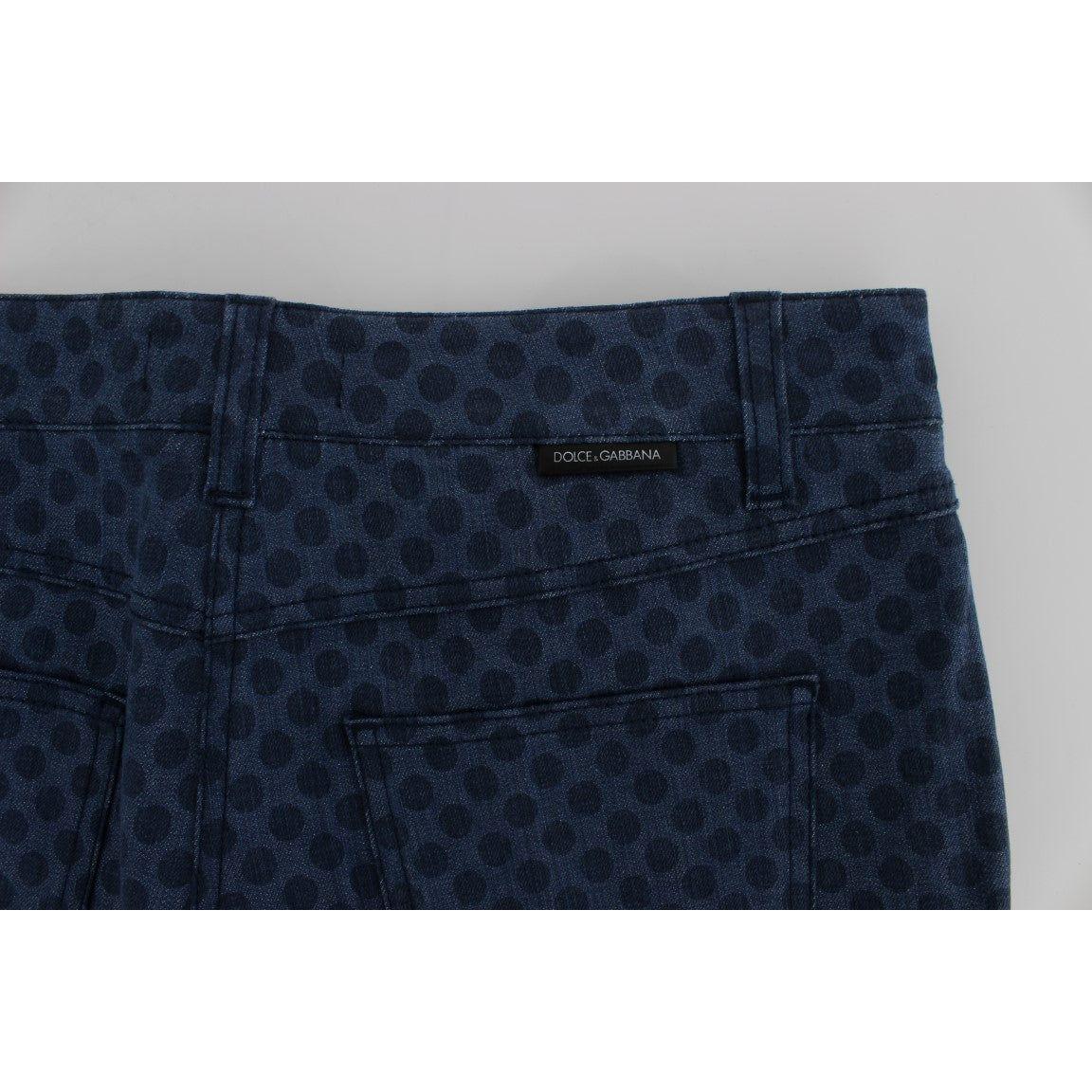 Dolce & Gabbana Polka Dotted Capri Stretch Jeans Dolce & Gabbana Gray