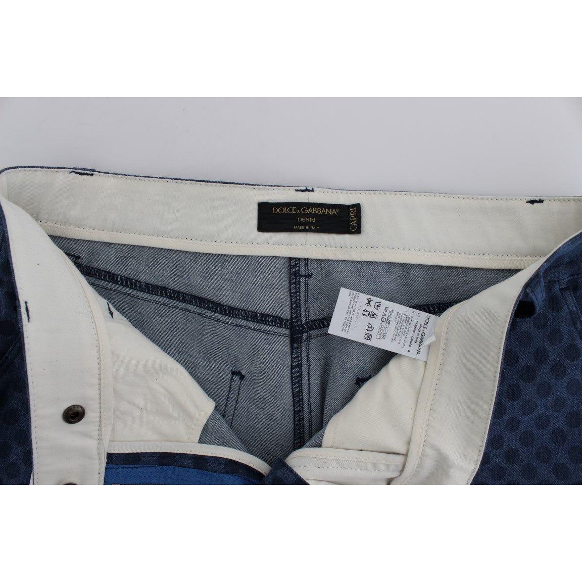 Dolce & Gabbana Polka Dotted Capri Stretch Jeans Dolce & Gabbana Gray