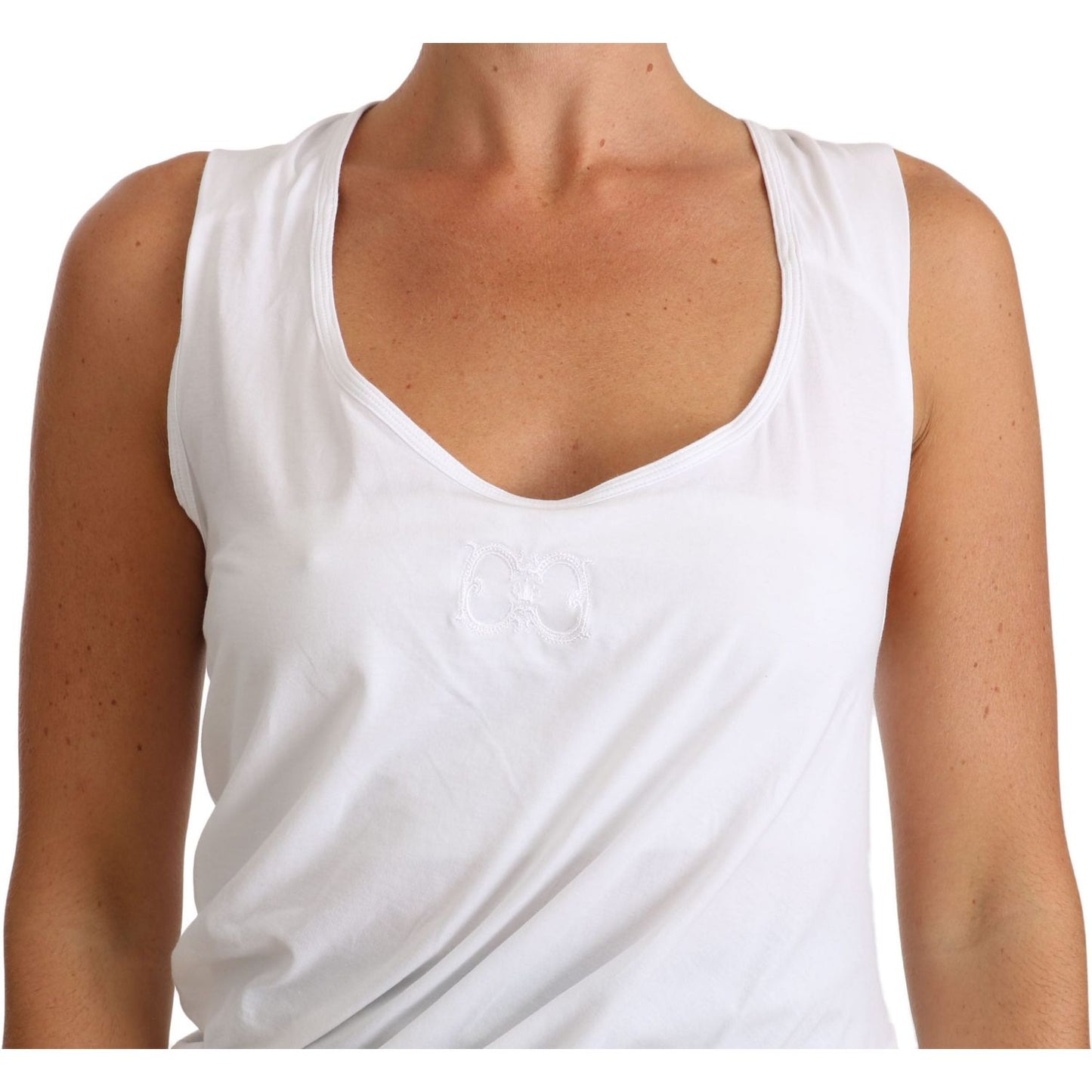 Cavalli Elegant White Tie Back Tank Top Tee Cavalli Light Gray