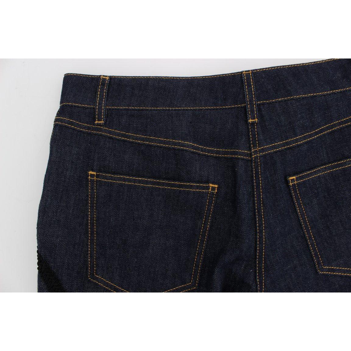 Dolce & Gabbana Embroidered Capri Jeans for Elegant Styling Dolce & Gabbana Black