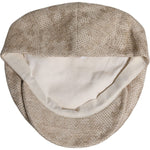 Dolce & Gabbana Beige Floral Linen Newsboy Hat