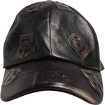 Dolce & Gabbana Brown Leather Logo Monogram Baseball Cap