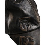 Dolce & Gabbana Brown Leather Logo Monogram Baseball Cap