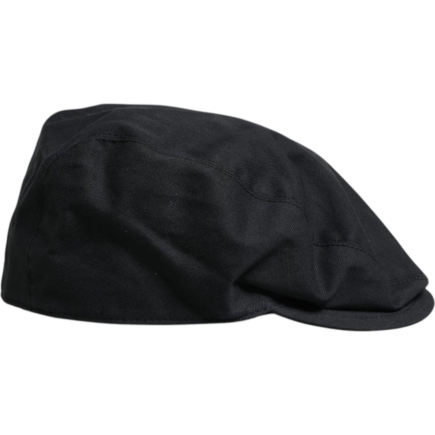 Dolce & Gabbana Black Cotton Newsboy Capello Cabbie Hat