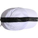 Dolce & Gabbana White Black Cotton Zip Baseball Cap
