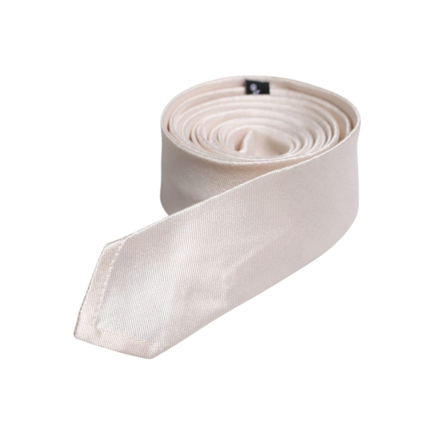 Dolce & Gabbana White Solid Silk Adjustable Necktie Tie KRA3404
