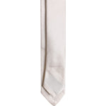 Dolce & Gabbana White Solid Silk Adjustable Necktie Tie KRA3404