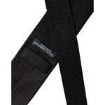Dolce & Gabbana Black Patterned Silk Adjustable Necktie Tie KRA3435