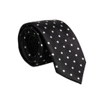 Dolce & Gabbana Black Polka Dots Silk Adjustable Necktie Tie KRA3466