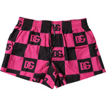 Dolce & Gabbana Black Pink Logo Beachwear Shorts 2Pc Swimwear