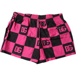 Dolce & Gabbana Black Pink Logo Beachwear Shorts 2Pc Swimwear