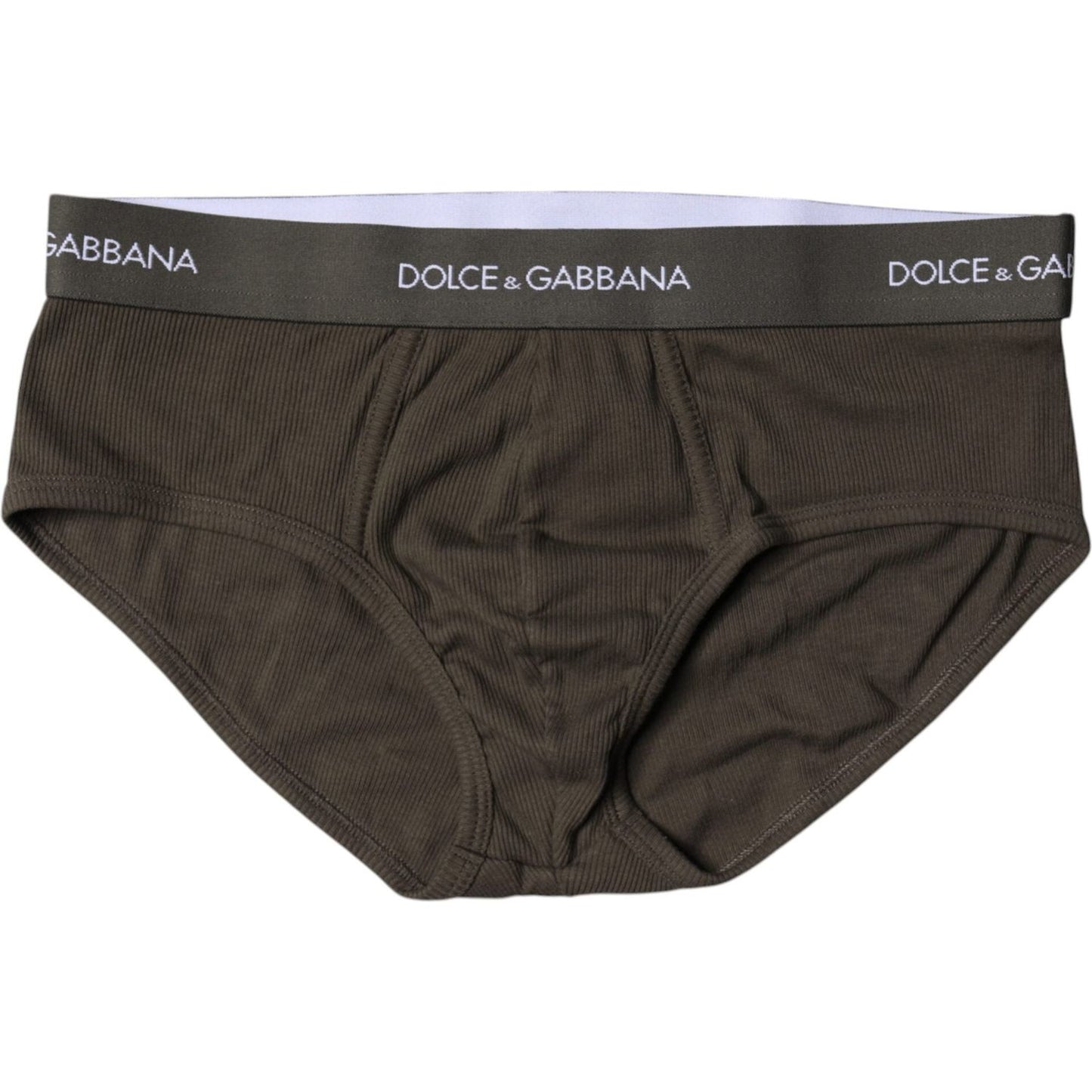 Dolce & Gabbana Gray Cotton Men Mid Slip Brief Underwear