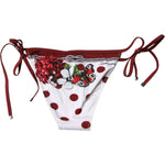 Dolce & Gabbana White Floral Print Swimsuit Bikini Bottom Swimwear