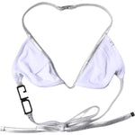 Dolce & Gabbana Silver Logo Halter Beachwear Bikini Top Swimwear