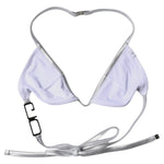 Dolce & Gabbana Silver Logo Halter Beachwear Bikini Top Swimwear