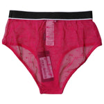 Dolce & Gabbana Fuchsia Tulle Nylon Mid Waist Panty Underwear