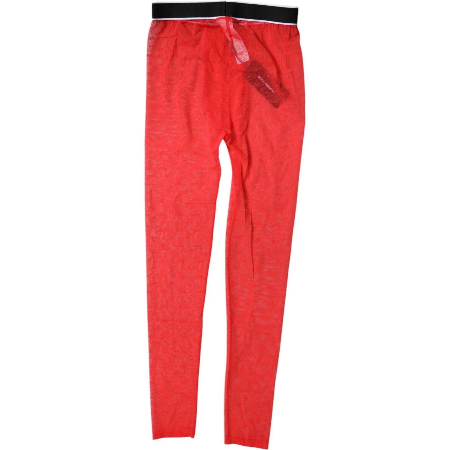 Dolce & Gabbana Red Logo Lace Lingerie Tight Pants Underwear