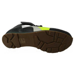 Jil Sander Fog Gray Neon Green Black Lace-Up Strap Shoes