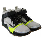 Jil Sander Fog Gray Neon Green Black Lace-Up Strap Shoes