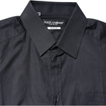 Dolce & Gabbana Dark Blue GOLD Cotton Long Sleeves Dress Shirt