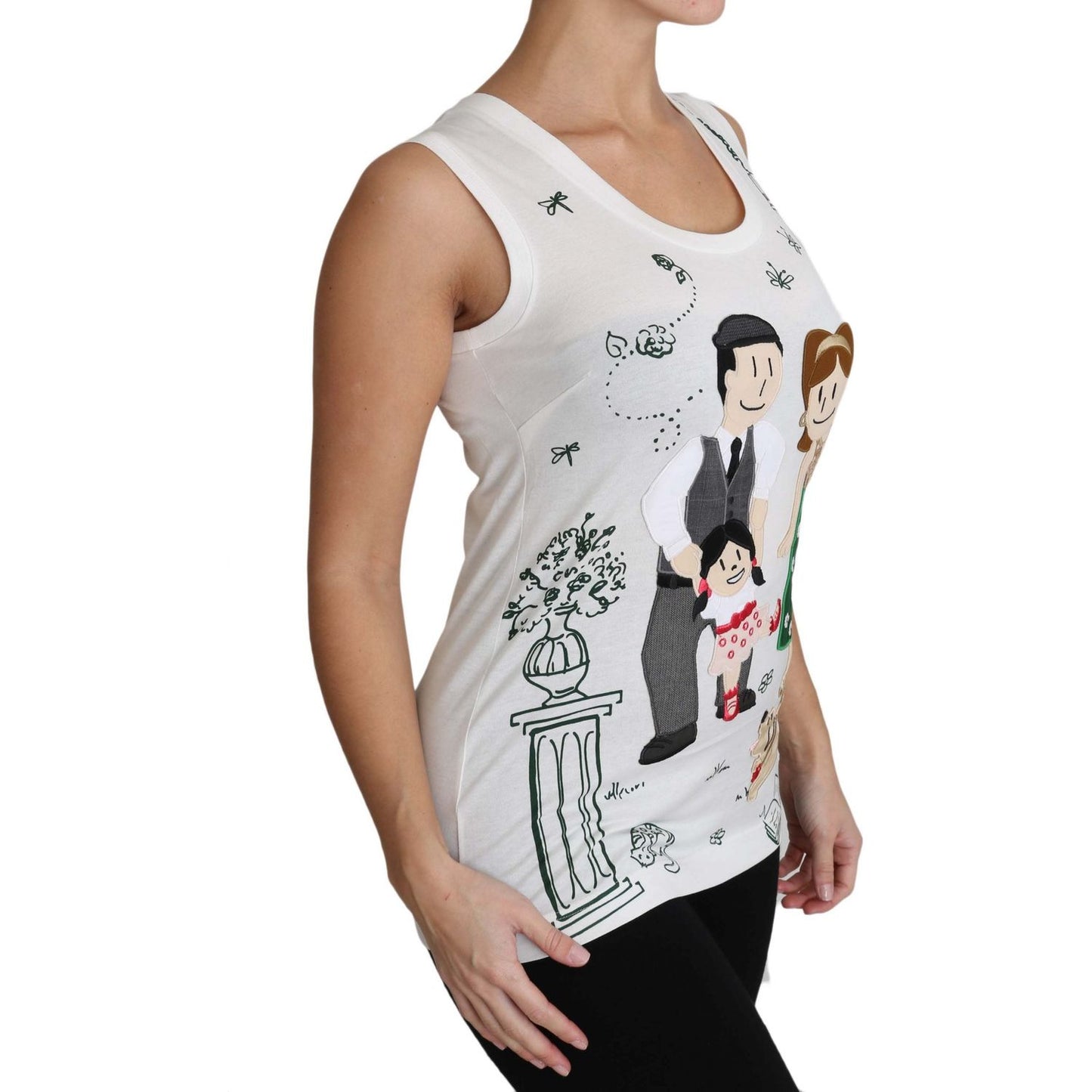 Dolce & Gabbana Elegant White Sleeveless Cotton Silk Shirt Dolce & Gabbana Gray