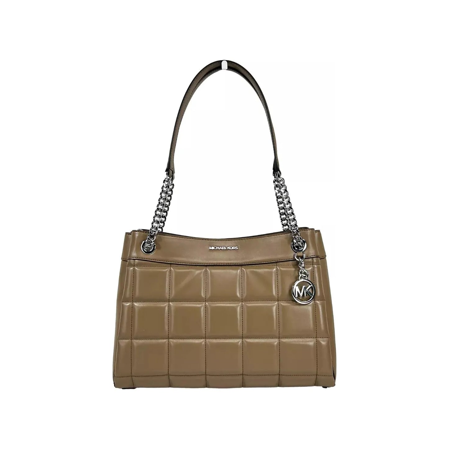 Michael Kors Susan Medium Chain Shoulder Tote Bag Driftwood 13008
