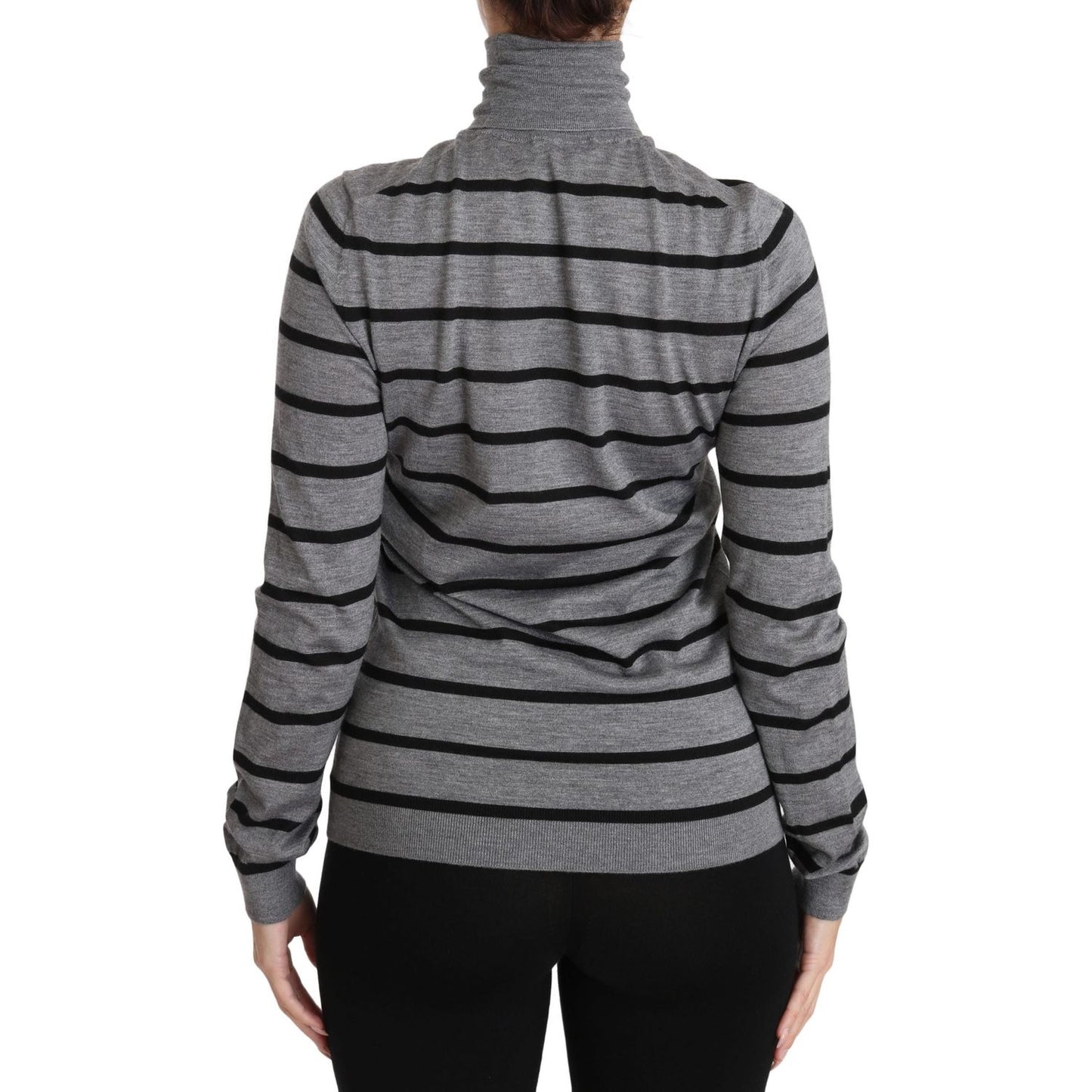 Dolce & Gabbana Elegant Embroidered Cashmere-Silk Sweater Dolce & Gabbana Dim Gray