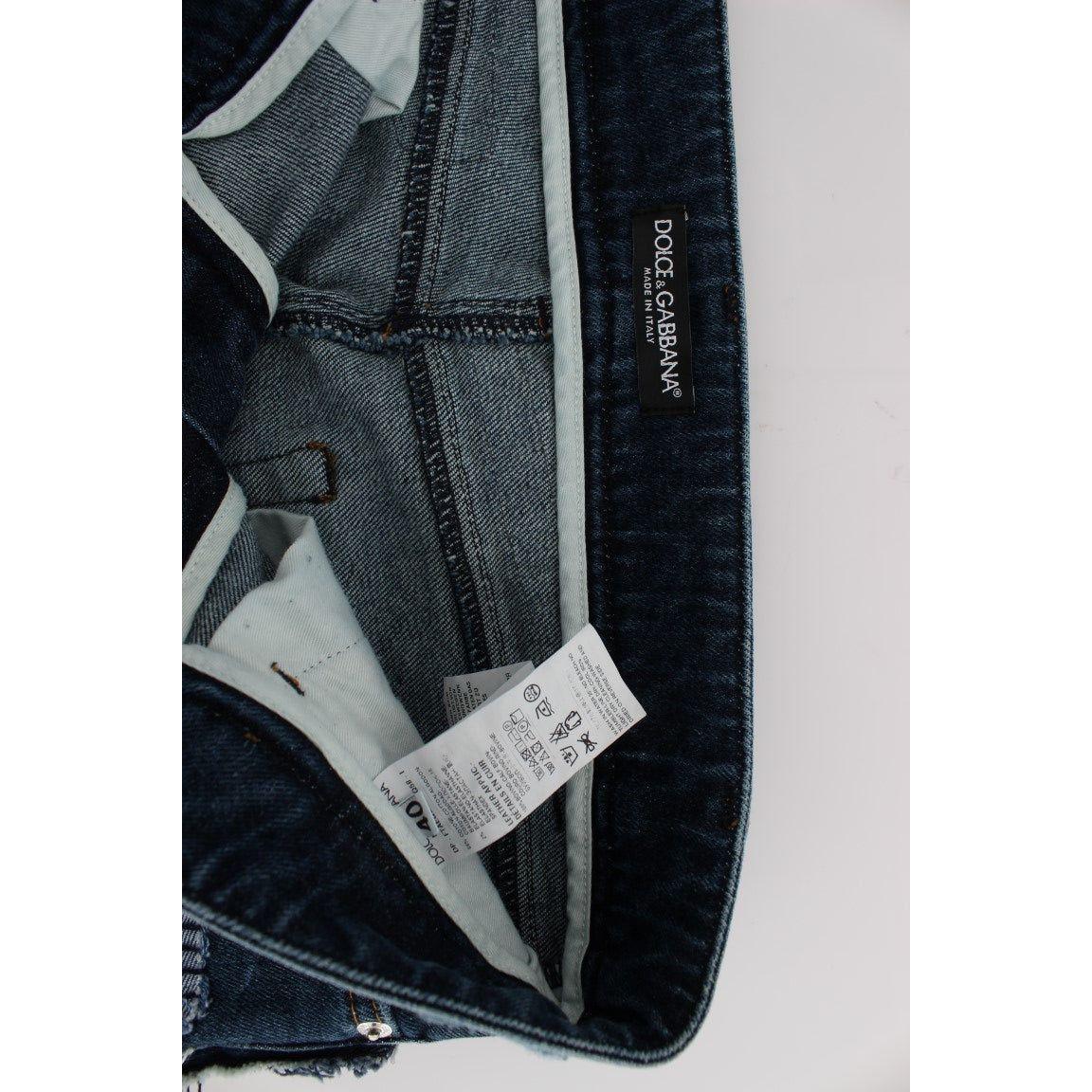 Dolce & Gabbana Chic Blue Patchwork Denim Shorts Dolce & Gabbana Light Gray