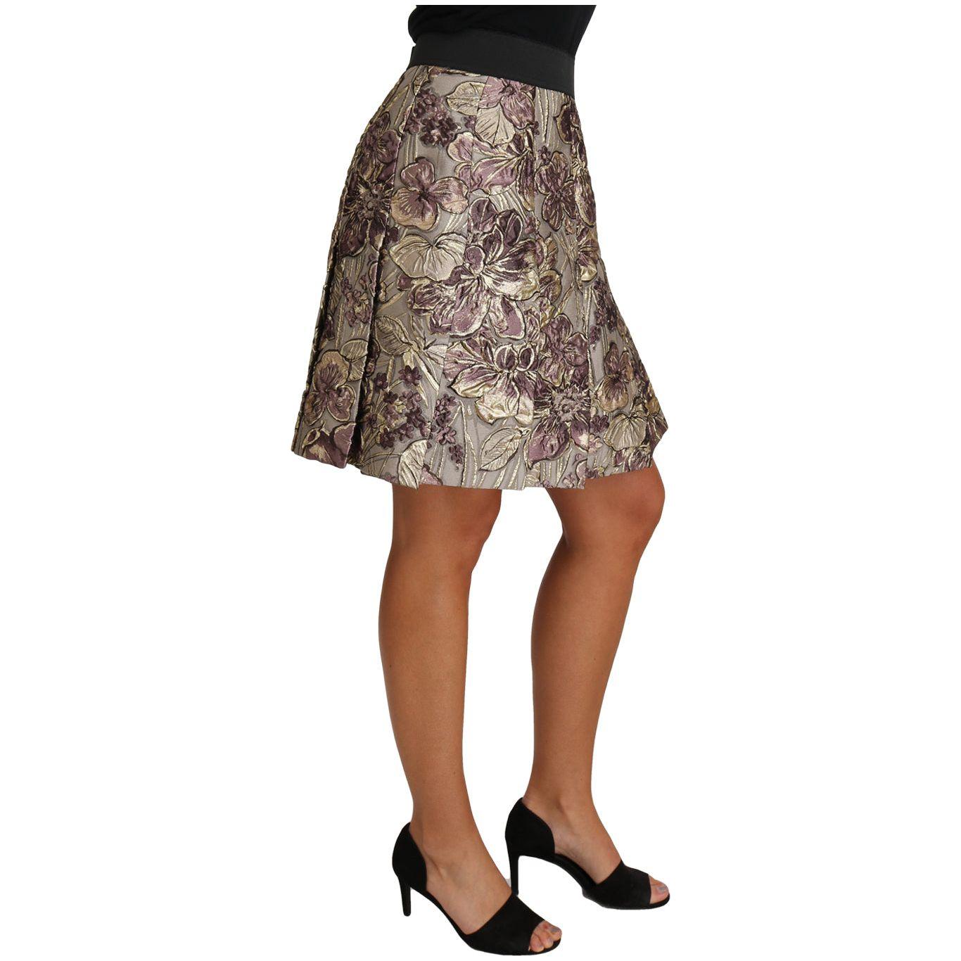 Dolce & Gabbana Floral Jacquard A-Line Skirt Delight Skirt Dolce & Gabbana Dim Gray