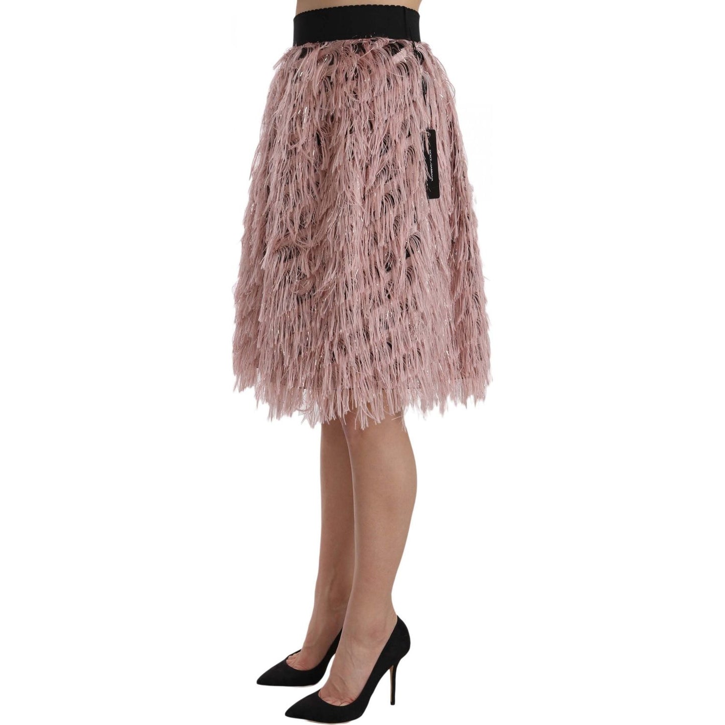 Dolce & Gabbana Wide Elastic Waist High Fashion Skirt Dolce & Gabbana Rosy Brown