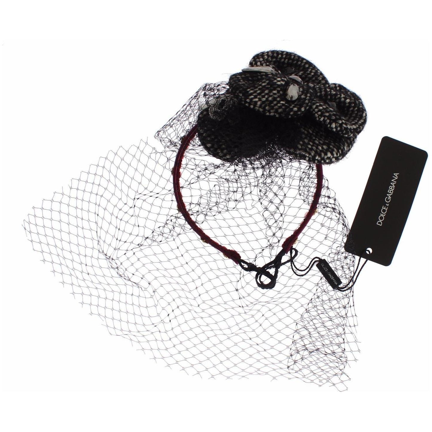 Dolce & Gabbana Pink Silk Crystal-Studded Headband Diadem Dolce & Gabbana Black