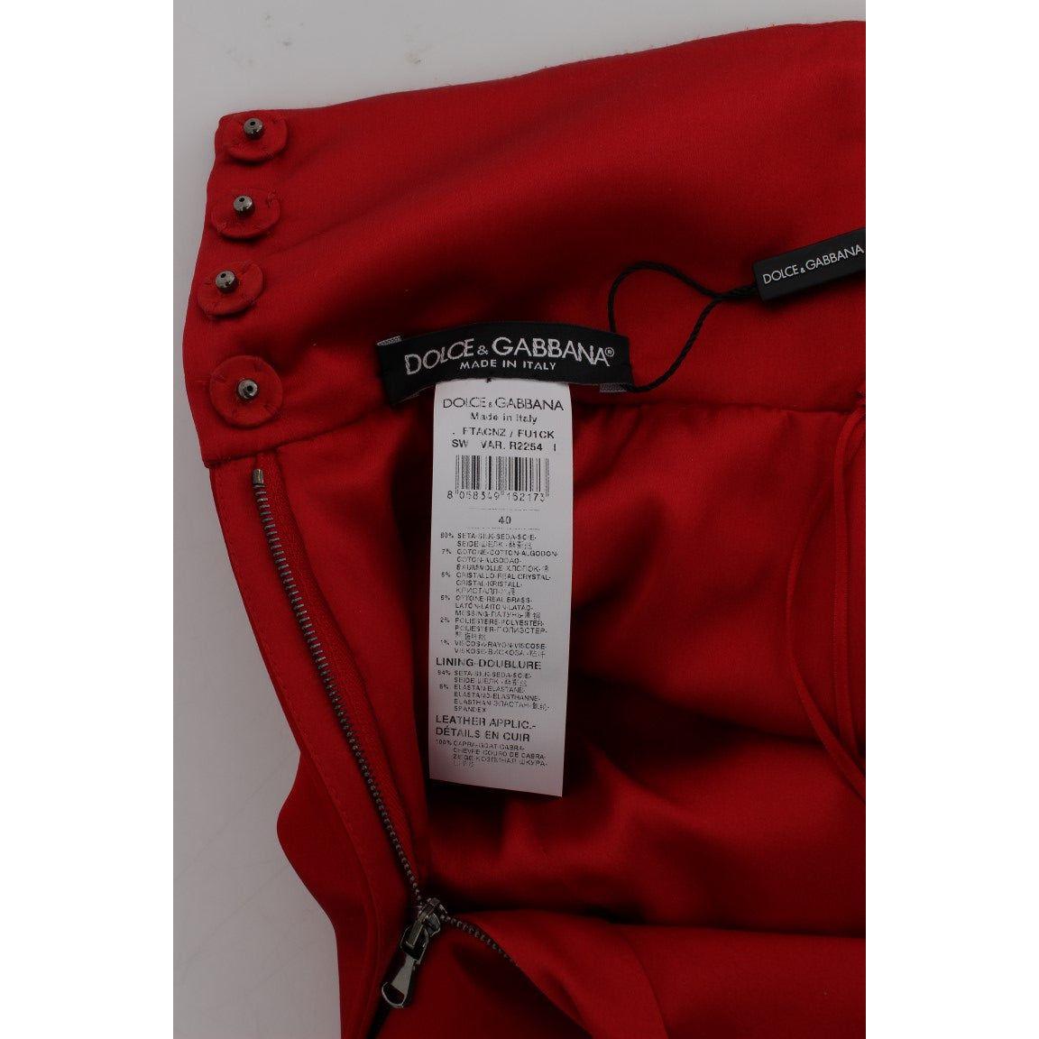 Dolce & Gabbana Enchanted Sicily Embroidered Silk Shorts Dolce & Gabbana Dark Red