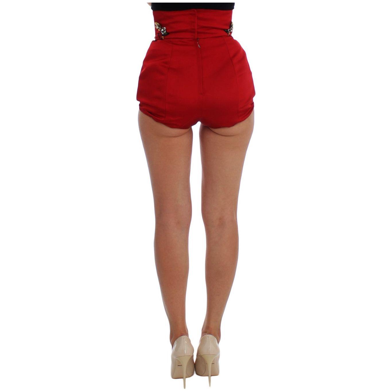 Dolce & Gabbana Enchanted Sicily Crystal-Embellished Silk Shorts Dolce & Gabbana Sienna