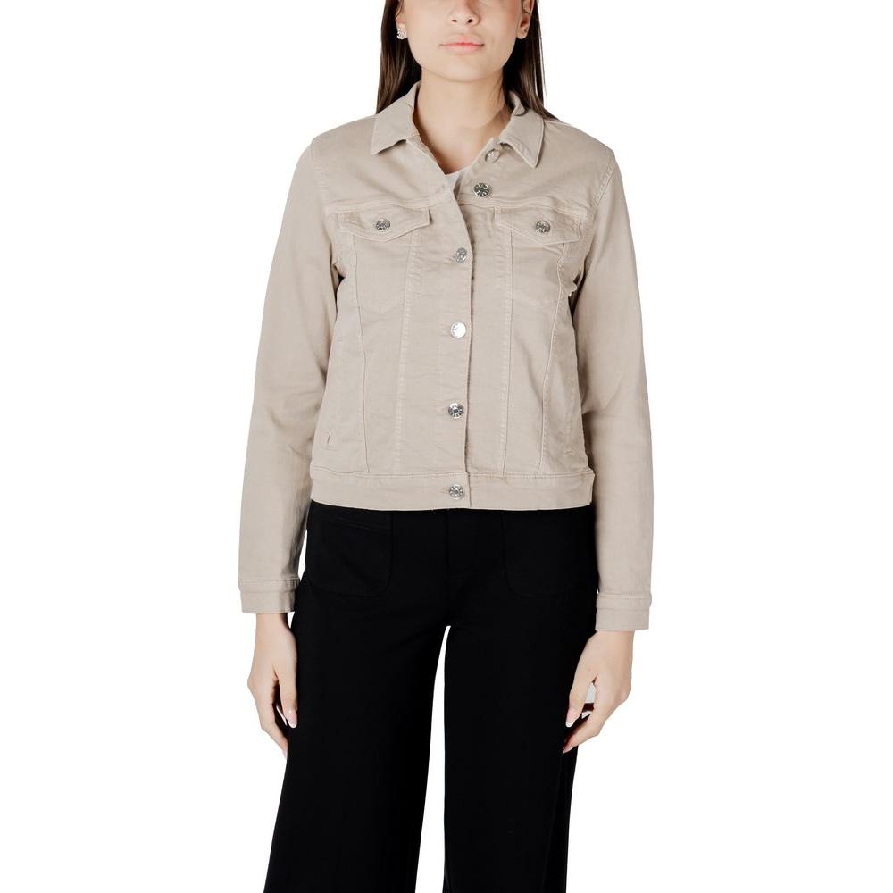 Street One Beige Cotton Jackets & Coat Street One Black