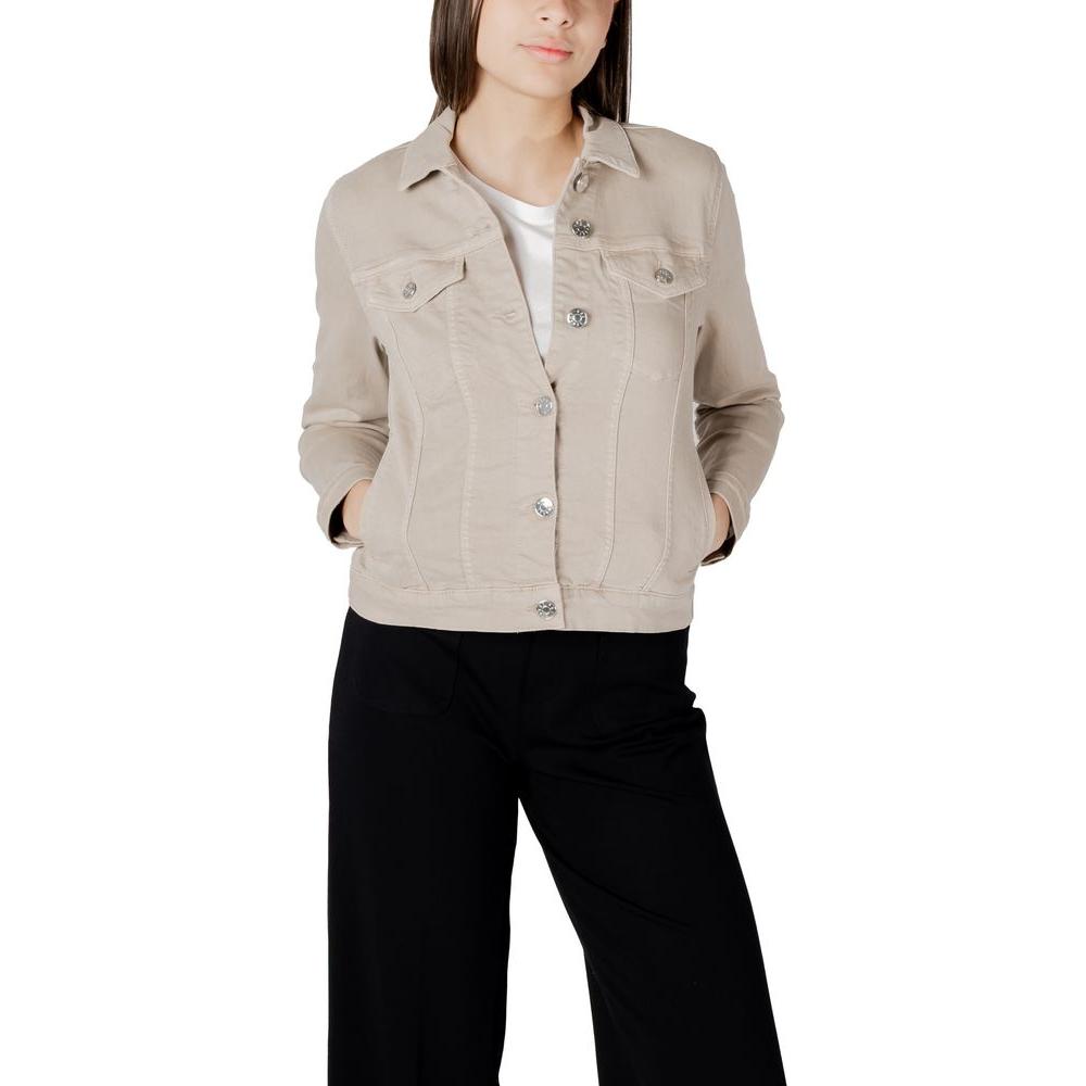 Street One Beige Cotton Jackets & Coat Street One Black