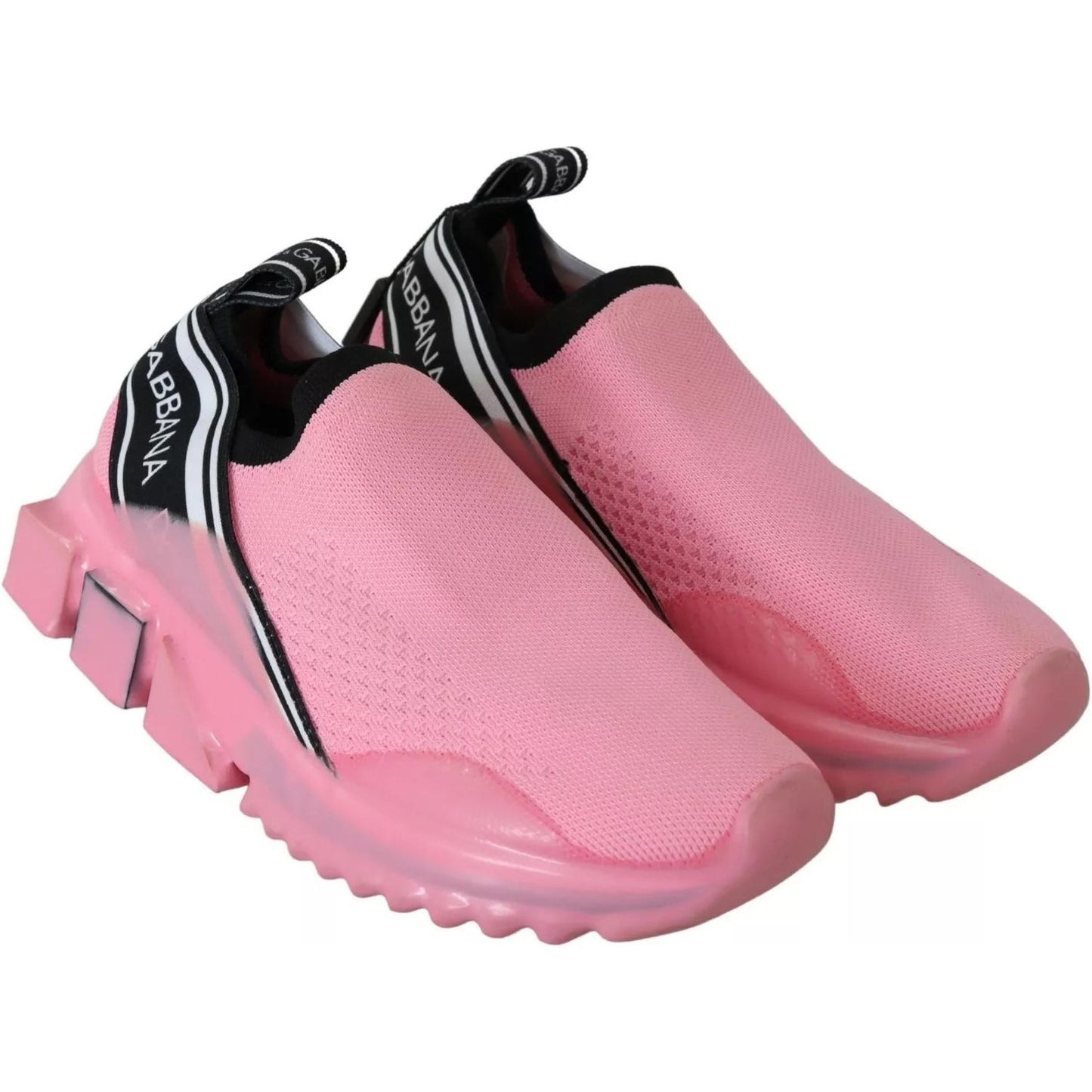 Dolce & Gabbana Pink Low Top Sorrento Sneakers Slip On Casual Shoes