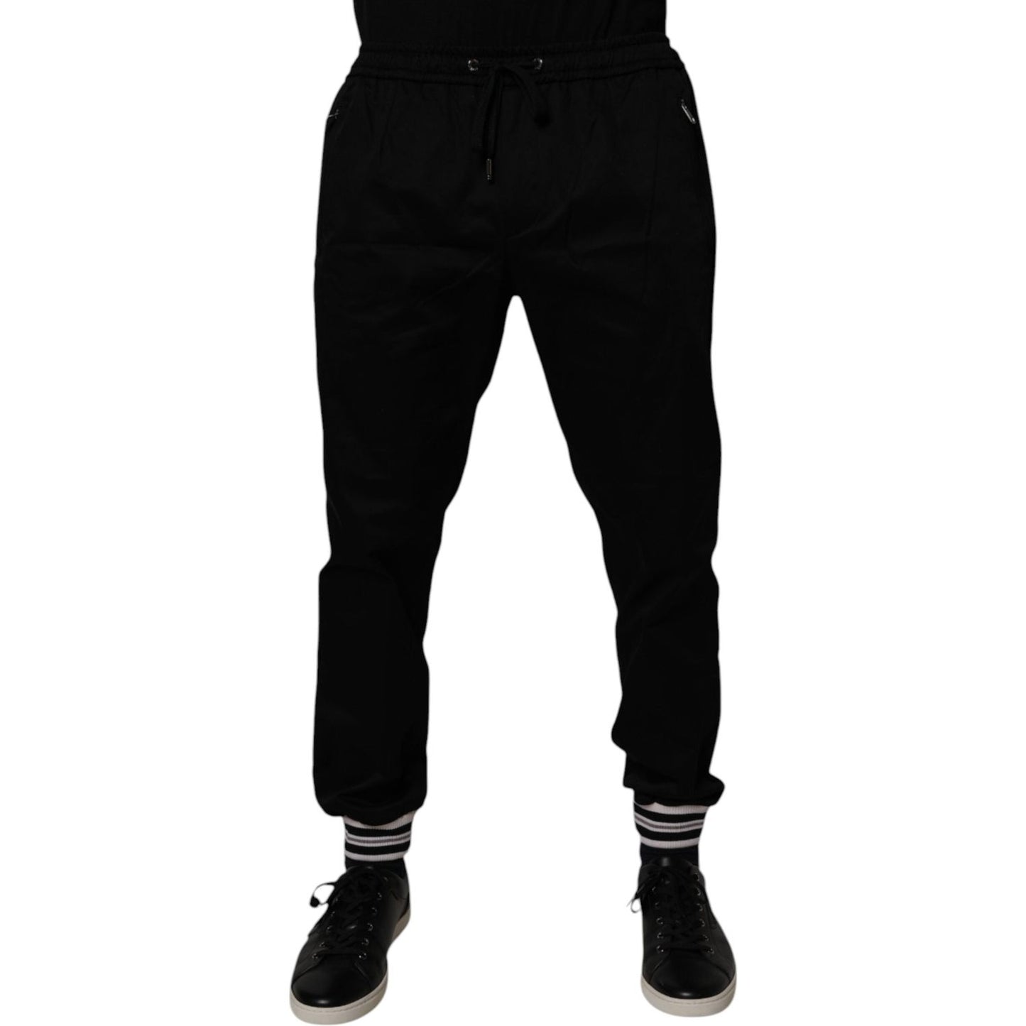 Dolce & Gabbana Black Cotton Stretch Jogger Sweatpants Pants