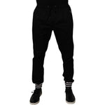 Dolce & Gabbana Black Cotton Stretch Jogger Sweatpants Pants