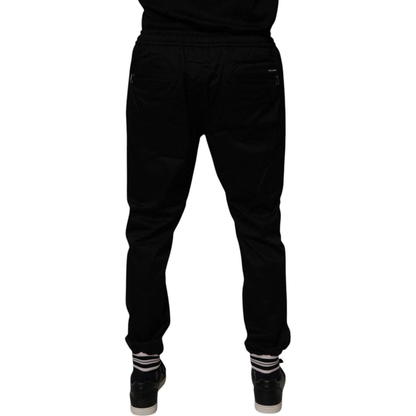 Dolce & Gabbana Black Cotton Stretch Jogger Sweatpants Pants