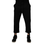 Dolce & Gabbana Black Polyester Men Cropped Pants