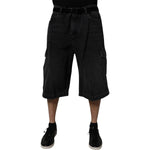 Dolce & Gabbana Black Cotton Cargo Denim Men Bermuda Shorts