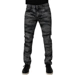 Dolce & Gabbana Gray Tie Dye Cotton Skinny Men Denim Jeans