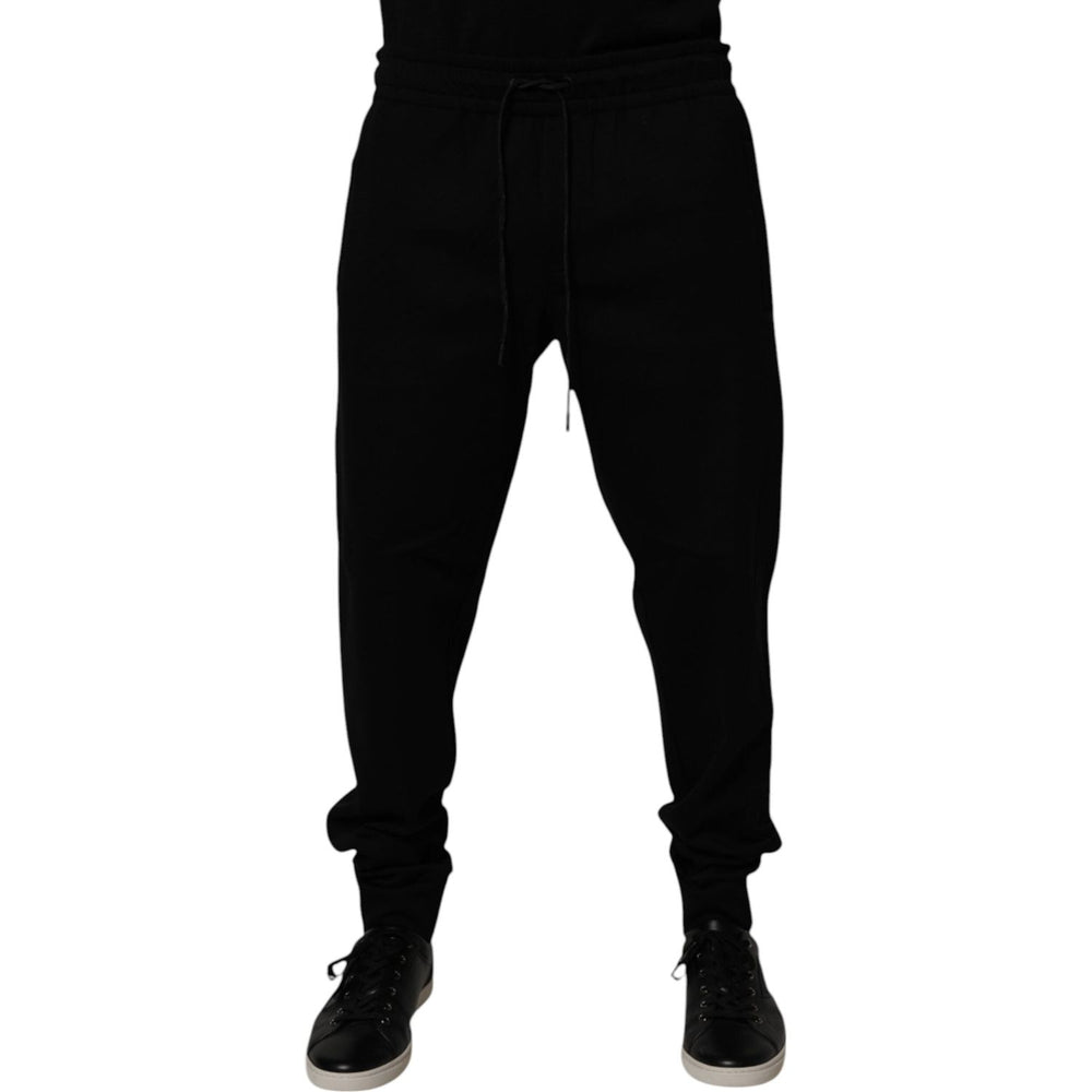 Dolce & Gabbana Black Cotton Blend Jogger Sweatpants Pants