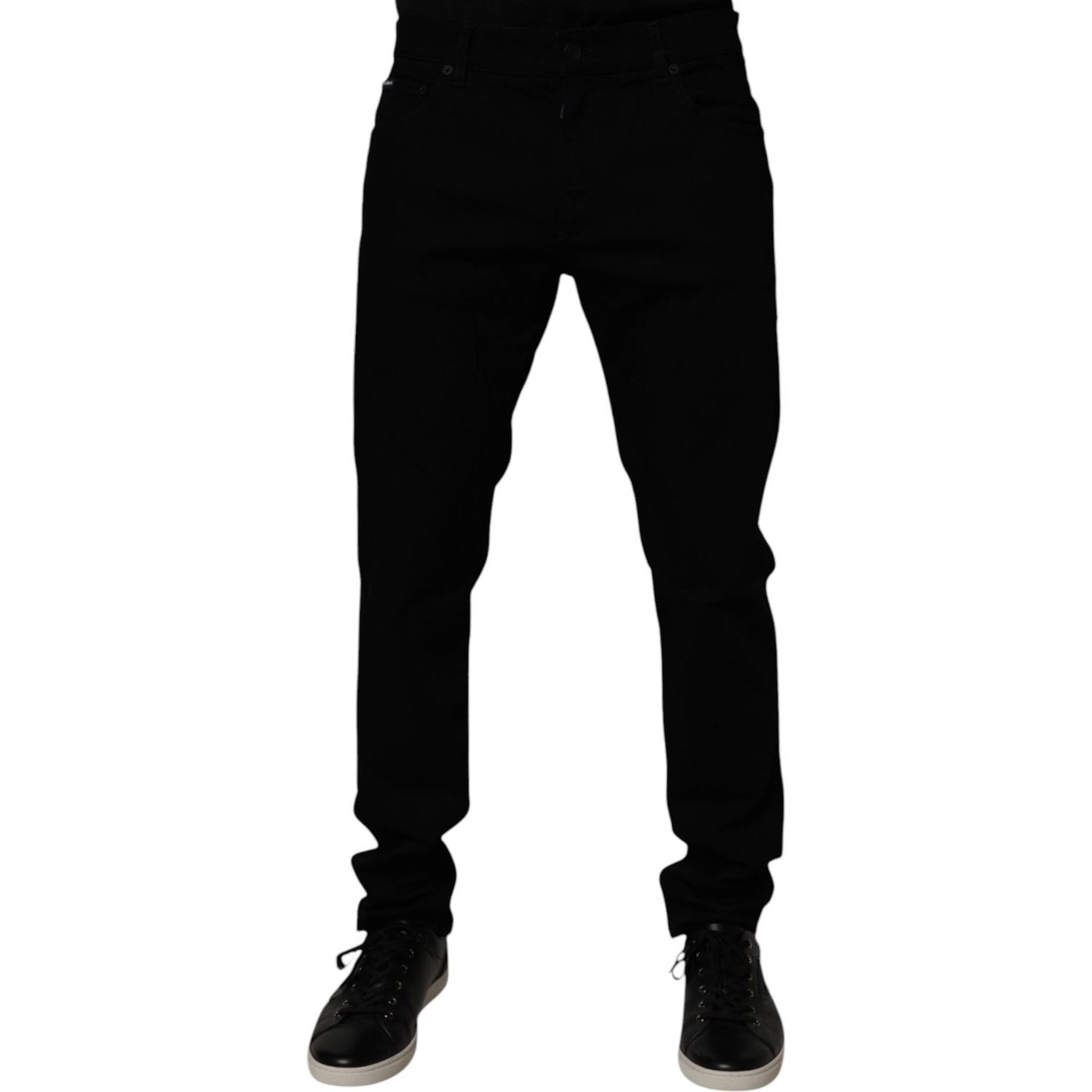 Dolce & Gabbana Black Cotton Stretch Slim Fit Men Denim Jeans
